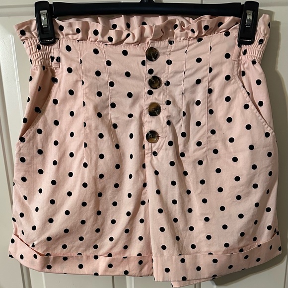 Who What Wear pink shorts with black polkadots - Picture 3 of 4